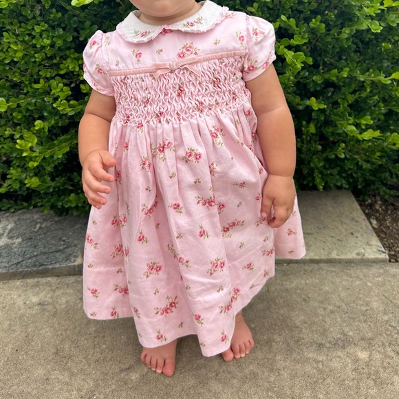 First impressions Floral Pink rose toddler Dress 18mo - Picture 2 of 13